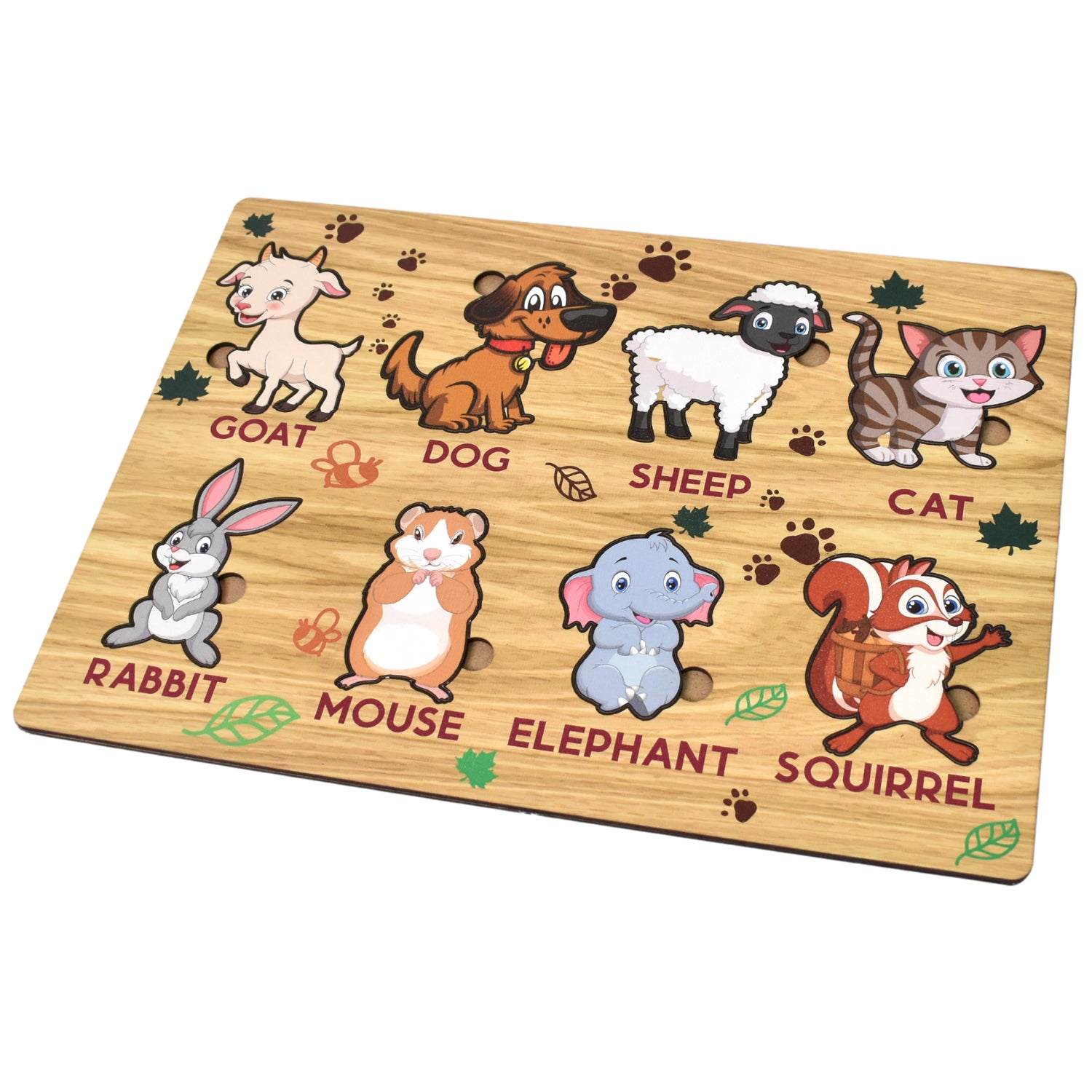 Wooden Animal Puzzle Learning Educational Board (1 Set  2820 Cm) Wooden Animal Puzzle Learning Educational Board (1 Set  2820 Cm)